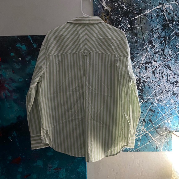 Casa Cabana Green and White Striped Shir - Picture 4 of 4